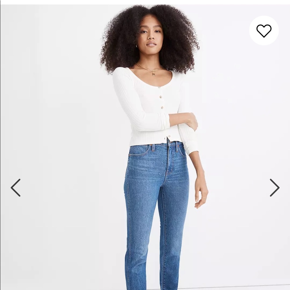 Madewell Stovepipe Straight Leg, High Waisted, Full-Length Jeans